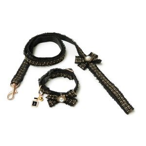 Fur Baby Couture Coco Collar & Leash Sz Small